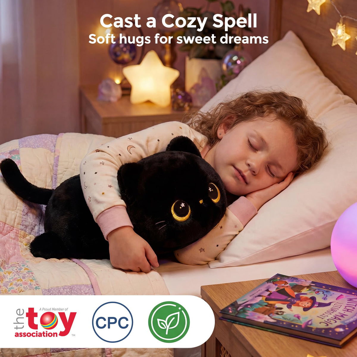 Mewaii Black Cat Plush Pillow Cute Plushies, Squishy & Huggable, 13 in