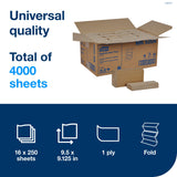 Tork Multifold Hand Towel, Natural, 100% recycled, FSC certified, Compatible with H2 Dispensers, 16 packs x 250 sheets (MK520A)