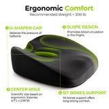 AUVON Innovative Donut Pillow Hemorrhoids Scientific Center Hole and Tailbone Cutout, Orthopedic Pain Relief Donut Seat Cushion for Coccyx, Sciatica, Postpartum Pregnancy, After Surgery Sitting Relief