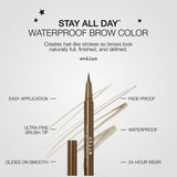 stila Stay All Day® Waterproof Brow Color | Shape & Define Eyebrows, Long-Lasting Wear, Fine Brush-Tip for Precise & Easy Application | Medium