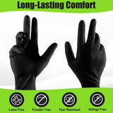 TREEGO 10 Mil Black Nitrile Gloves Heavy Duty — 3D Diamond Texture Grip, Latex Free Disposable Rubber Mechanic Gloves, X-Large, 100 Count