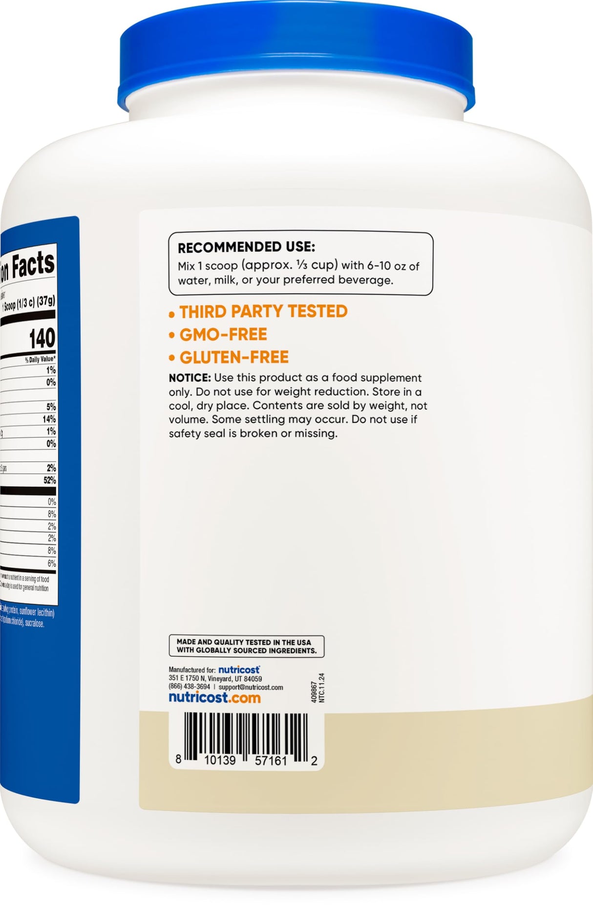 Nutricost Isolate Whey Protein Powder, Vanilla, 5 pounds