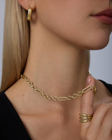 PAVOI Paperclip Chain Necklace, 14K Gold Plated, Yellow Gold, 16" + 2", Y