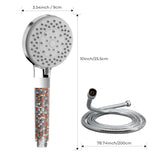 VANCOCO Handheld Shower Head with 2m Hose and Filter 5 Spray Modes Bathroom Showerhead Water Saving Universal Bath Shower Head (Chrome)
