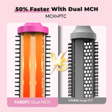 Farery 1.5-Inch Thermal Brush - Ceramic Ionic Heated Round Brush for 90's Full-Bodied Style, Volumizing, Smooth Hair & Natural Curls, Dual MCH Heating, Digital Display, 9 Temperature, Dual Voltage