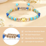 yupoxiu Inspirational Gifts for Women Birthday - Natural Stone Bracelets, Thinking of You Get Well Soon Gifts for Women Friend Sister (G-Blue Aventurine & Life)