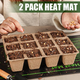 2 Pack Plant Heating Mat, 10”x20.5" Waterproof Seedling Heat Mat for Seed Starting Seeds Germination Plants, 18W Graphene Thick Reusable Heating Pads Fit For 1020 Seedling Trays, Ideal Gardening Gifts