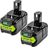 Upgraded 8.0Ah 2Packs P108 18V Battery Compatible with Ryobi 18V ONE+ Battery Replacement P102 P103 P104 P105 P107 P109 P122 PBP002 PBP003 PBP004 PBP005 RB18L50 Cordless Tool Batteries with Indicator