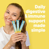 Daily Nouri StayWell Digestive & Immunity Drink Mix | Probiotics, Prebiotics, Colostrum, L-Glutamine, Magnesium, Manganese, Zinc, Vitamins for Gut Health, Digestion & Immune Support | 30 Stick Packs