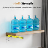 8pcs Wall Shelf Brackets Heavy Duty Floating Shelf Bracket Hidden,Invisible Black Shelving Brackets Decorative Floating Shelf Hardware Heavy Duty,Metal Shelf Support Bracket(8"-8pcs)