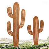 2pcs Metal Cactus Outdoor Decor,Metal Plants Prickly Pear Cactus,Desert Steel Yard Art, Garden Decor、Lawn Decoration