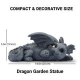 Elegondrar Solar Dragon Statue Outdoor Decor, Dragon Garden Decor with Lantern for Yard Lawn Patio Balcony, Christmas Birthday Housewarming Gifts for Mom, Grandma, Women, 9.5 Inch,Resin