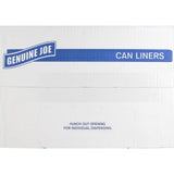 Genuine Joe Low Density Can Liners, 28.5" x 43", 23 gal Capacity, 1.0 mil, Black, Fits Slim Jim Receptacles, 150 Count