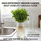 Microgreens Growing Kit Compatible with Mason Jar, 4-Pack Deep & Shallow Hydroponic Sprouting Trays for Indoor Gardening, Easy Indoor Microgreens Grower for Kitchen Herb Gardening and Home Growing