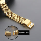 Klapgo Gold Bracelets for Men Stainless Steel Cuban Franco Link