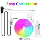 segrass 50ft RGB LED neon Rope Lights LED neon Lights with Remote Control/APP Control IP65 Waterproof Flexible Neon LED Strip Lights for Bedroom Room Outdoors Décor