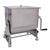 Commercial Stainless Steel 60-Pound/30-Liter Capacity Tilt Tank Manual Meat Mixers,(Mixing Maximum 45-Pound for Meat),Sausage Mixer Machine Meat Processing Equipment, Silver, FME30T