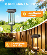 Solar Pathway Lights Outdoor, 8 Pack Upgraded Solar Garden Lights Solar Powered, Solar Lights Outdoor Waterproof IP65, 15 Hours Outdoor Solar Lights for Yard Patio Landscape Walkway Driveway Decor