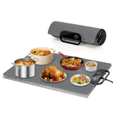 Food Warming Mat – Fast Heating Electric Warming Tray with 7 Temp Settings, 11-Hour Timer & Auto Shut-Off, Foldable Silicone Mat with Child Lock, Portable Warming Pad for Buffets, Holidays – Gray