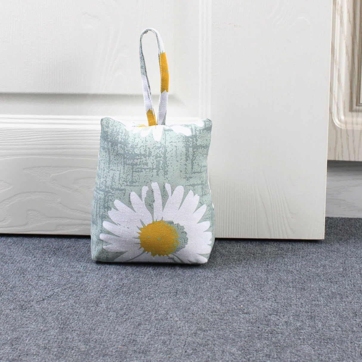 CERAYOU Cute Decorative Weighted Door Stopper, Trapezium Fabric Door Stop with Handle Heavy Duty Door Floor Stop for Home Office Bedroom Living Room