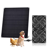 HASDSAGY Solar Powered Fan, 15W Solar Chicken Coop Fan,Waterproof Ventilation Exhaust Fan for Outdoor Shed Chicken Coops Greenhouse Doghouses Pet House for Intake or Exhaust Air Cooling