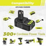 ULDERTRA 2Pack P103 3.5Ah Replacement for Ryobi 18V Battery and Charger Combo Compatible with Ryobi 18V ONE+ Cordless Tools