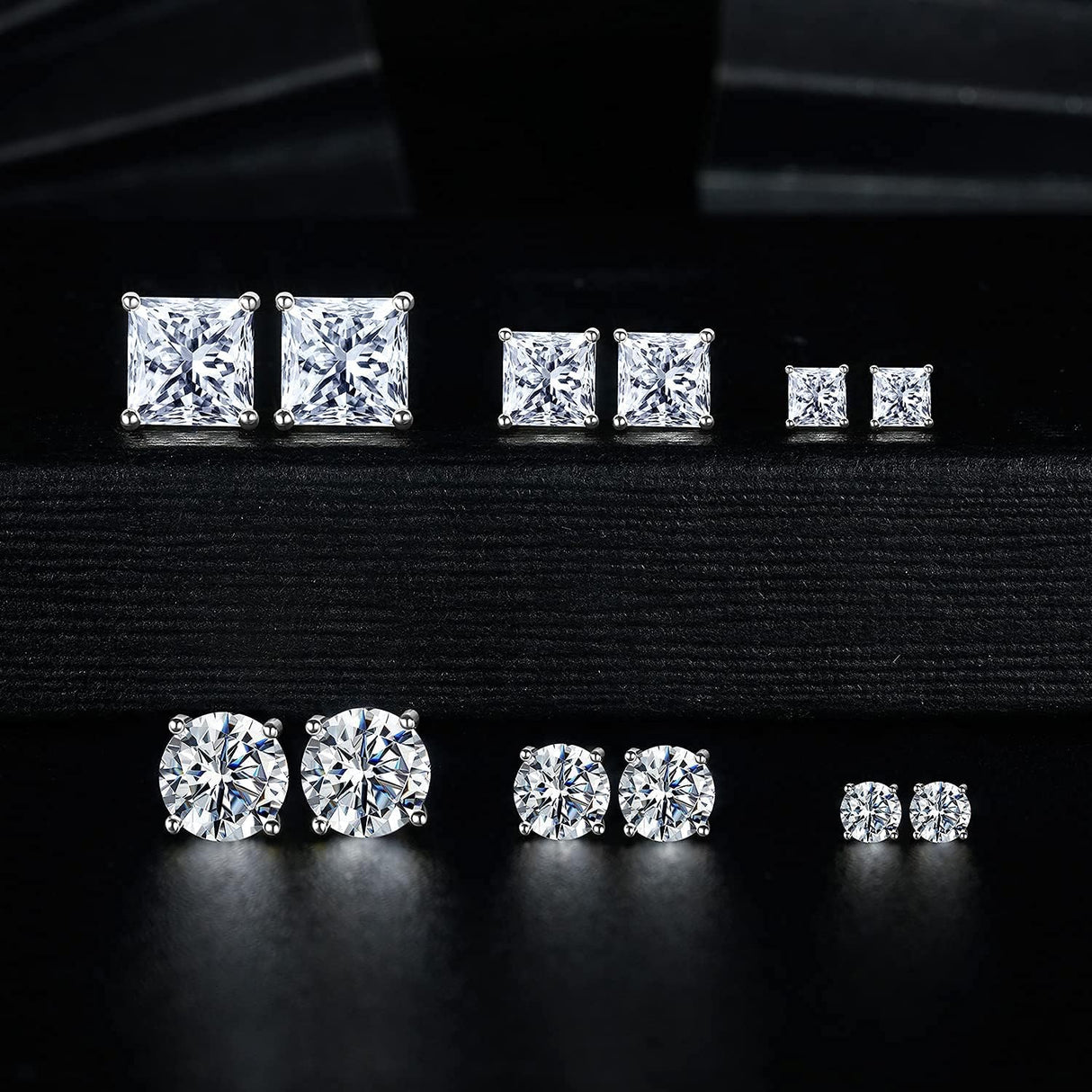 MDFUN Stud Earrings for Men Women 925 Sterling Silver Post Earring