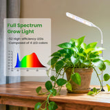 Wolezek Grow Lights for Indoor Plants, 52 LEDs Full Spectrum Plant Grow Light with Base, Height Adjustable Grow Lamp with Auto Timer 6/12/16H, 5 Dimmable Brightness, for Small Plants, White, 2-Pack
