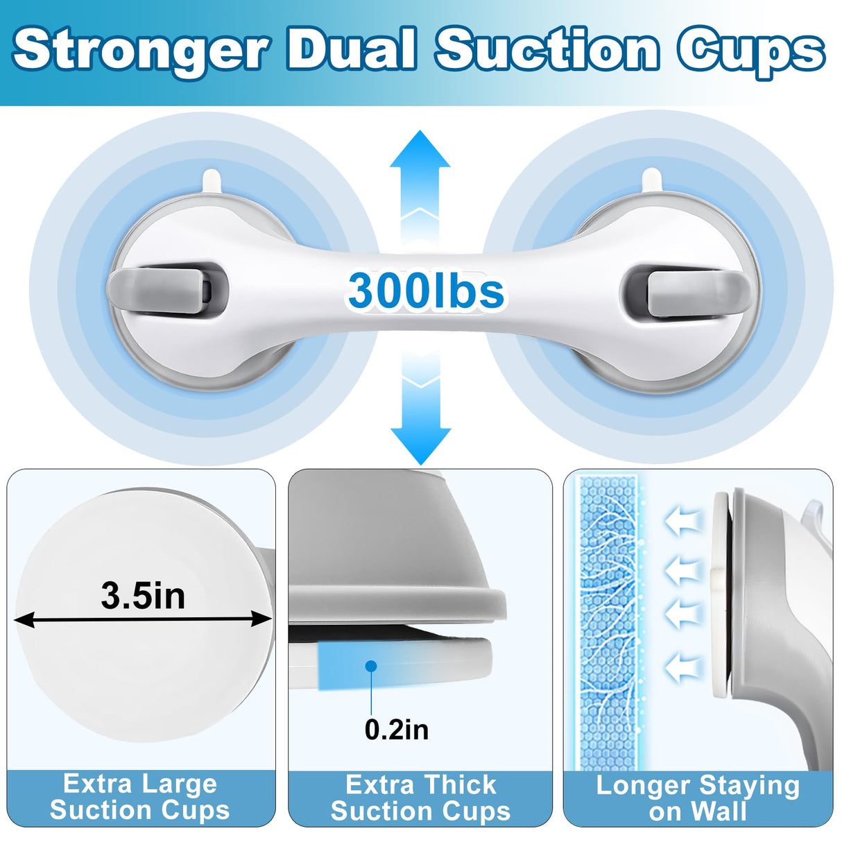 Shower Foot Rest for Wall, 12 Inches Shower Pedicure Foot Stool for Shaving Legs Bathroom Stool with Powerful Suction Cups Foot Stand for Inside Shower Suitable for Small Shower Spaces