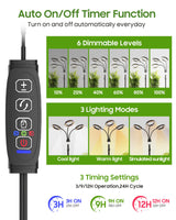 Tmsluody Grow Lights for Indoor Plants, Full Spectrum LED Plant Light with Tripod Stand, Plant Growing Lamps with Timer 3/9/12H, 3 Color Modes, 6 Brightness, 78'' Adjustable Height for Large Plants