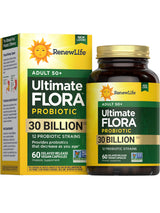 Renew Life Probiotic Adult 50 Plus Probiotic Capsules, Daily Supplement Supports Urinary, Digestive and Immune Health, L. Rhamnosus GG, Dairy, Soy and gluten-free, 30 Billion CFU, 60 Count