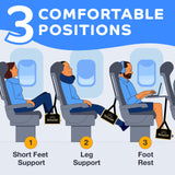 Portable Airplane Foot Hammock for Plane Travel with Memory Foam & Hardboard for No Feet or Leg Clashing - Long Flight Air Travel Essentials to Relax Feet Rest Flying Overseas by Beswalt (Black)