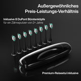 Aquasonic Black Series Ultra Whitening Toothbrush – ADA Accepted Electric Toothbrush- 8 Brush Heads & Travel Case – 40,000 VPM Electric Motor & Wireless Charging - 4 Modes w Smart Timer