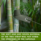 Sintuff 9 Set Heavy Duty Tree Stake Kit 15.75 Inches/ 40 cm Tree Straps for Staking and 13.12 ft/ 4 m Dock Lines Rope for Support Anchoring Home Leaning Plant Straightening Garden Tent (Army Green)