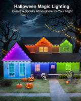 Tropwellhouse Permanent Outdoor Lights for House, 100ft RGB Smart LED Eave Lights with APP & Remote Control, IP67 Waterproof for Outdoor Decorations Including Halloween, Christmas, and Daily Lighting