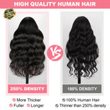 13X6 Body Wave Lace Front Wigs Human Hair 12A 250% Density 30 Inch Lace Frontal Wigs Human Hair Glueless HD Lace Front Wigs Human Hair pre Plucked with Baby Hair Natural Color