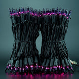 YULETIME 200 Purple Halloween Lights with Black Wire, Pack of 2 Sets 33 ft 100 Count UL Certified Christmas String Lights (Purple)