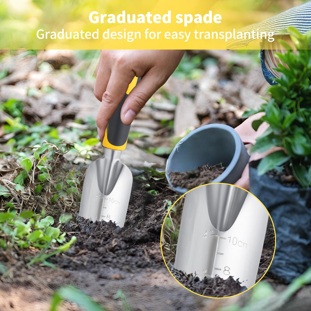 Garden Tool Set 4-Piece,Heavy Duty Aluminum Gardening Tools