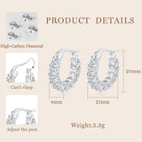 GIRIOIZ Sterling Silver Huggie Hoop Earrings, Simulated High Carbon Diamond (White Gold)