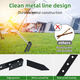 20 Pack Landscape Edging Stakes, 10" Double-Hole Steel Ground Spikes