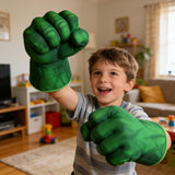 NuGeriAZ Superhero Hands for Kids Smash Punches Gloves Toy Children's Plush Boxing Glove Set Kids Cosplay Costumes for Boy Christmas Birthday Gift(Green A)