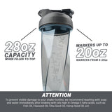 HELIMIX 2.0 Vortex Blender Shaker Bottle Holds upto 28oz | No Blending Ball or Whisk | USA Made | Portable Pre Workout Whey Protein Drink Shaker Cup | Mixes Cocktails Smoothies Shakes | Top Rack Safe