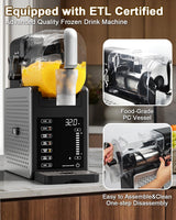 Fiii Slushie Machine 92 oz, Slushy Machine for Home, 6 Preset Programs, Quiet Operation, LED Display, Auto-Clean, No Ice Needed, Perfect for Milkshakes, Margarita Smoothie, Frappes and More