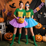 FONYFA for TMNT Costume Set, Halloween Tutu Skirts Women Shirt for TMNT Costume for Funny Halloween Christmas