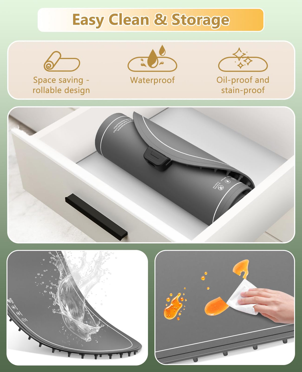 Food Warming Mats for Countertop Extra Large(XXL 36"x15"),Electric Heating Pad for Food,Roll Up Silicone Warmer Mat for Party,Christmas House Warming Gift for Home Daily Use(Gray)