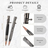 Crtiin 3 Sets Bolt Bullet Pens for Men Bullet Pen for Collector Lover with Gift Box and Black Ink Refills Christmas Thanksgiving Party Gifts(Wood Gray Black)