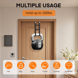 FYY Over The Door Hooks - 4 Pack Heavy Duty Dual-Hook Organizer Hanger with Non-Slip Rubber for Towels, Clothes, Hats & Bags Use in Bathroom, Bedroom, Kitchen - Fits Interior Doors Up to 1.6" Black