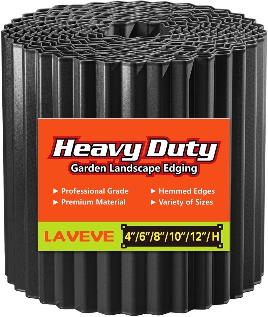 LAVEVE Corrugated Metal Garden Edging 6" x 40Ft, Landscape Edging Border