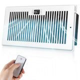 BIOWIND Quiet Register Booster Fan Fits 6" x 12" Register Holes, 10-Speed Smart Heating Cooling AC Vent Fan with Remote Control and Thermostat Control - White