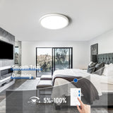 6 Pack 12 Inch Hardwired Dimmable LED Flush Mount Ceiling Light Fixtures, 24W 2640LM 3000K/4000K/5000K, House Upgrade Led Lights for Bedroom Hallway Laundry Room Rental Units, 240W Equiv., Black